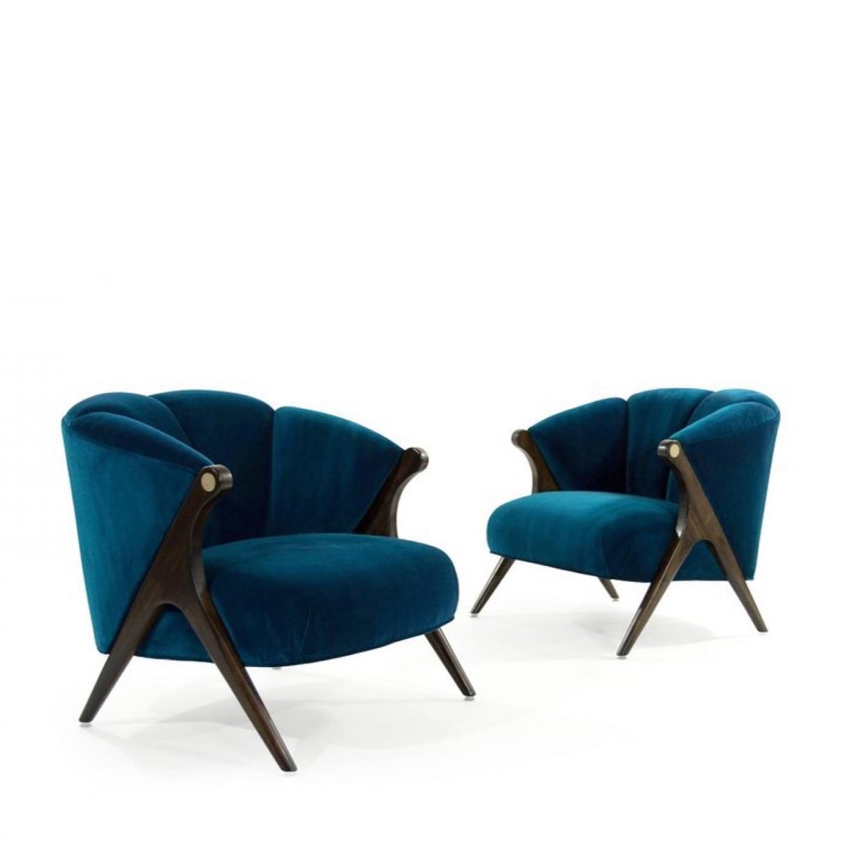 Karpen Teal Velvet Armchair