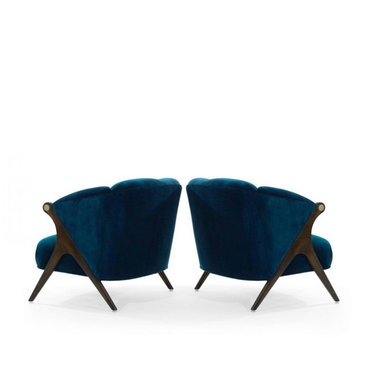 Karpen Teal Velvet Armchair