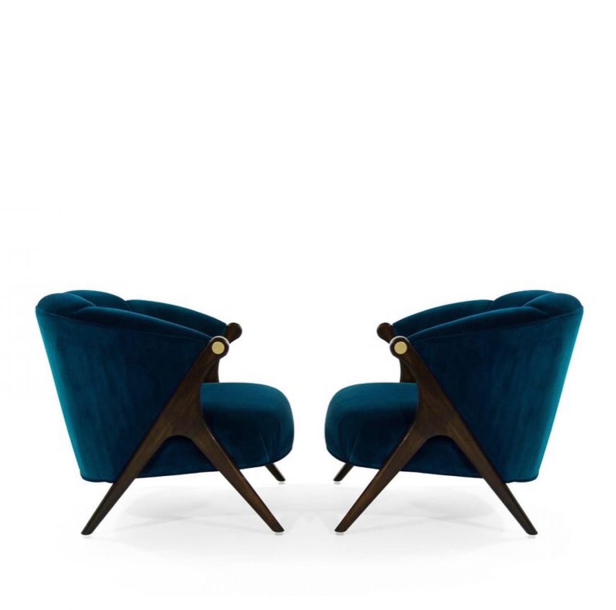 Karpen Teal Velvet Armchair
