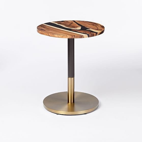 Round Live Edge Epoxy Resin BistroCocktail Table