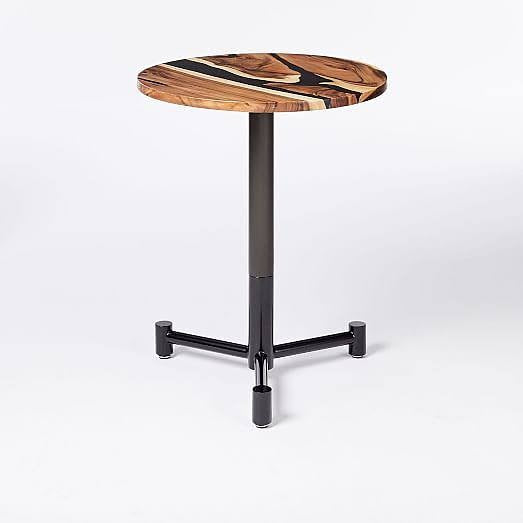 Round Live Edge Epoxy Resin BistroCocktail Table
