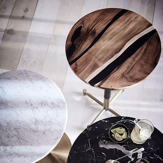 Round Live Edge Epoxy Resin BistroCocktail Table