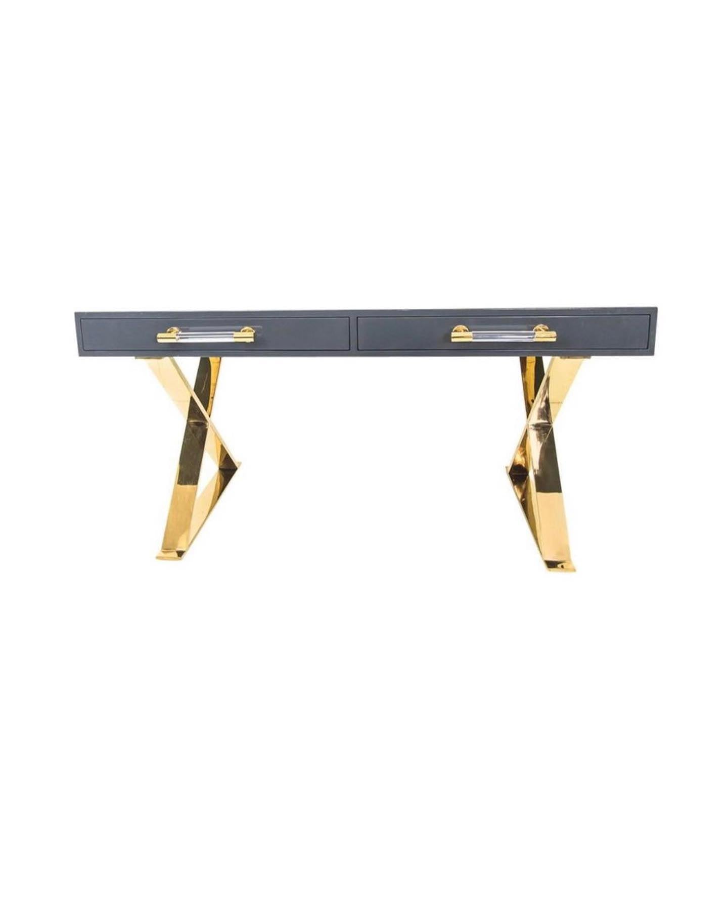 Chic Boutique Marble & Brass Desk