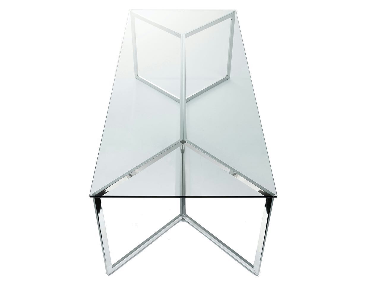 Carlo Mango Glass & Stainless Steel Dining Table