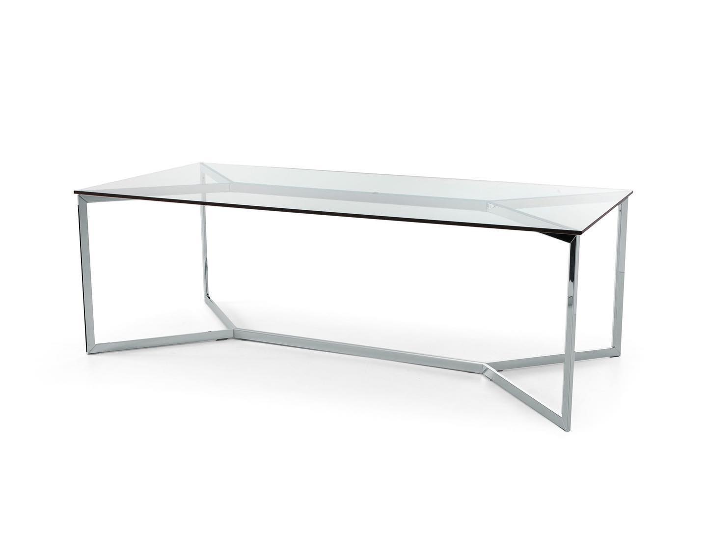 Carlo Mango Glass & Stainless Steel Dining Table