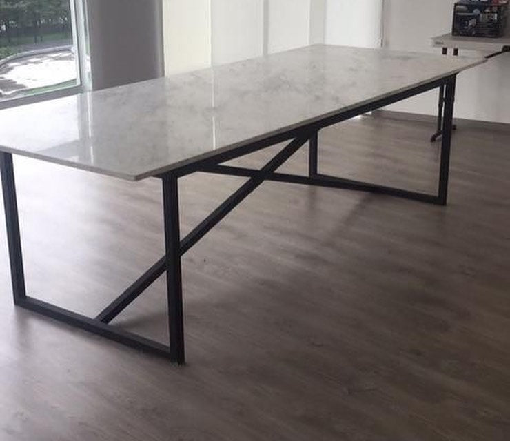 Torano Marble & Metal Dining Table