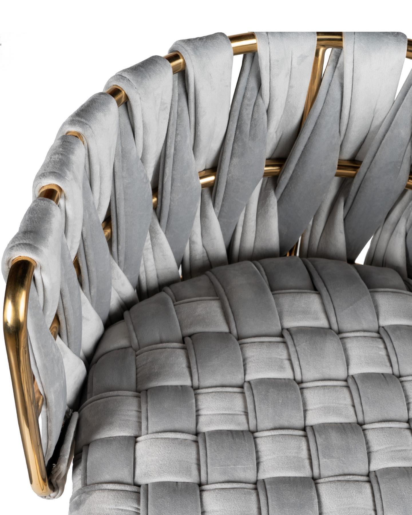 Cassie Brass Velvet Upholstered Knot Dining Chair