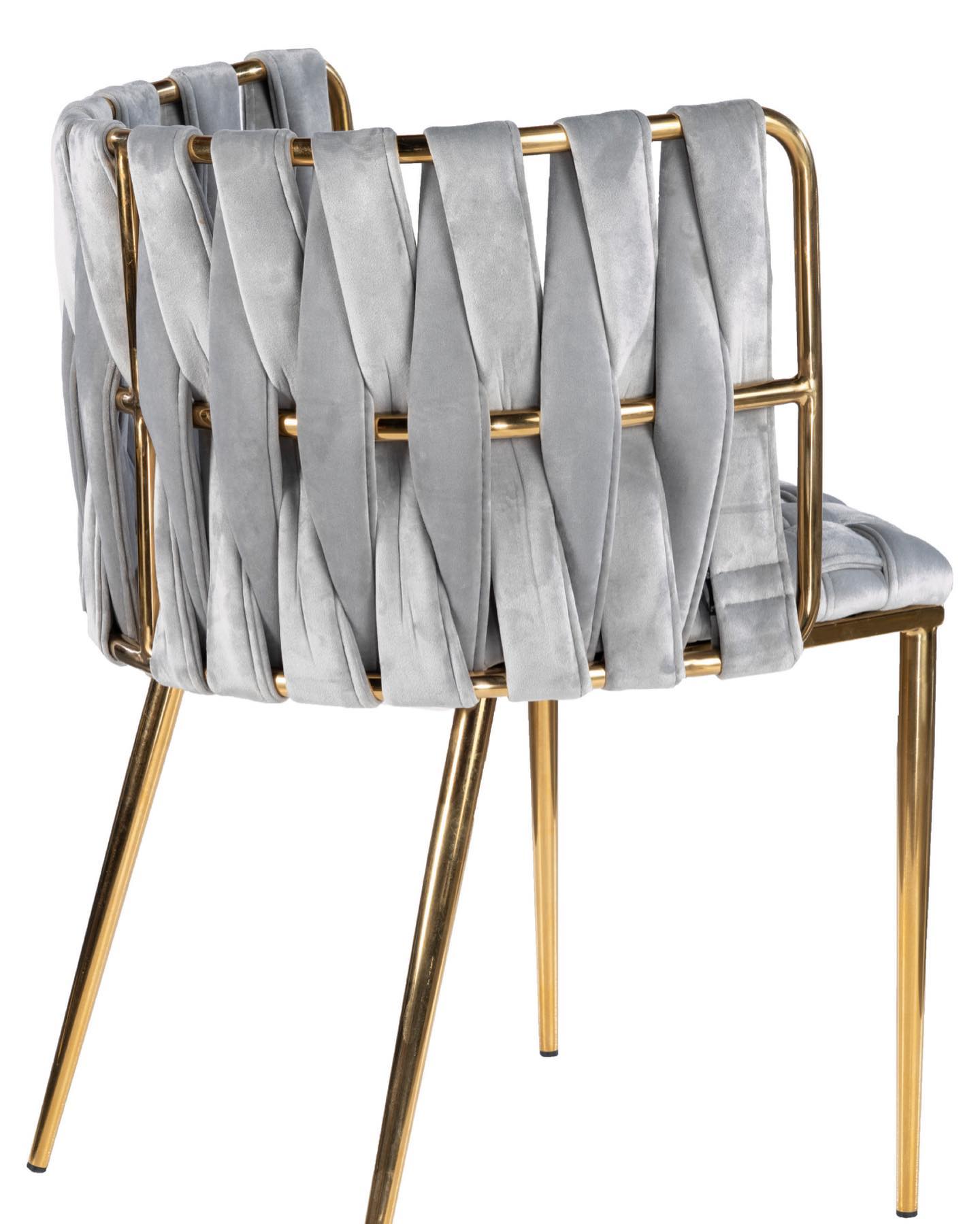 Cassie Brass Velvet Upholstered Knot Dining Chair