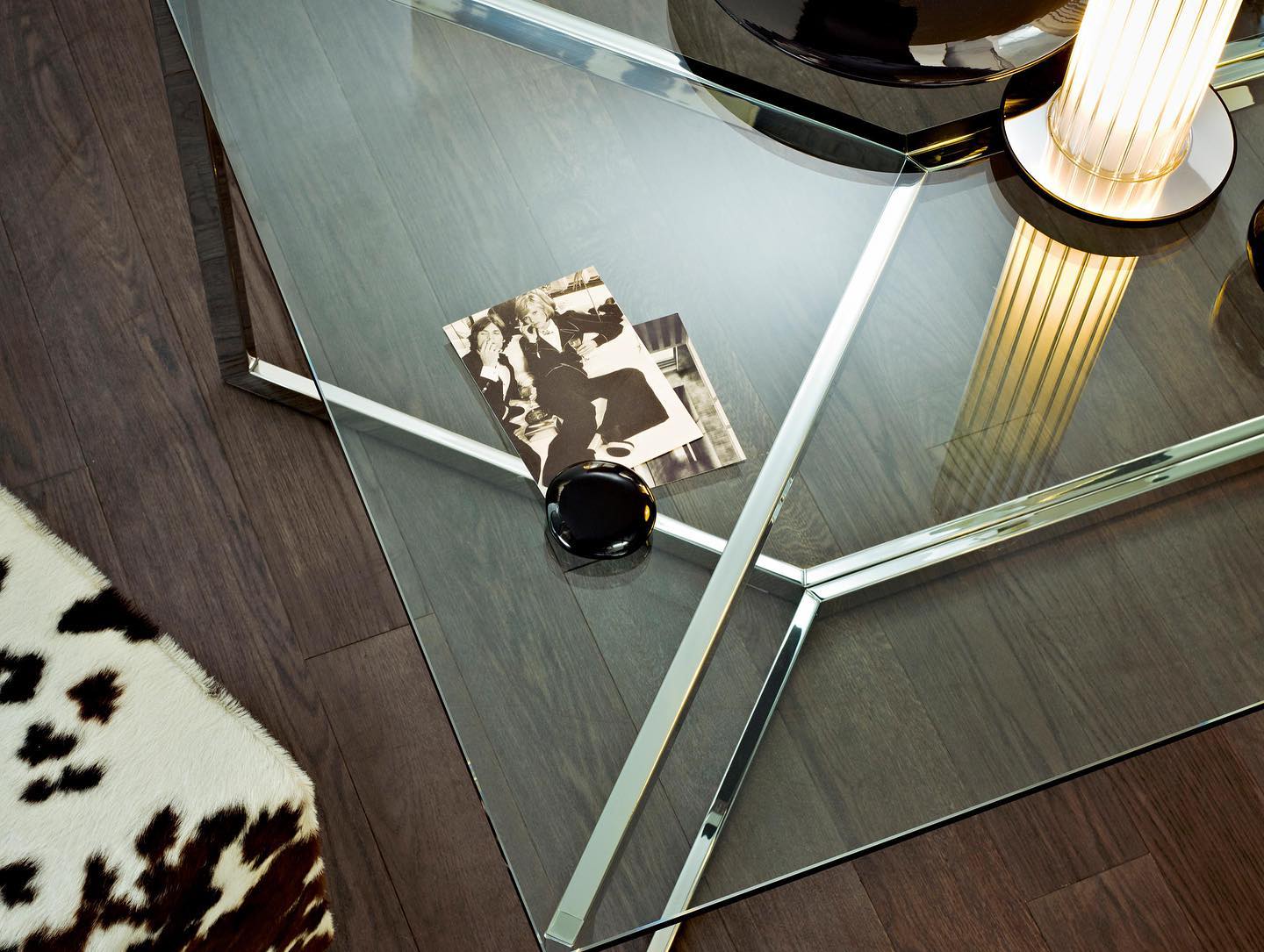 Carlo Mango Glass & Stainless Steel Dining Table