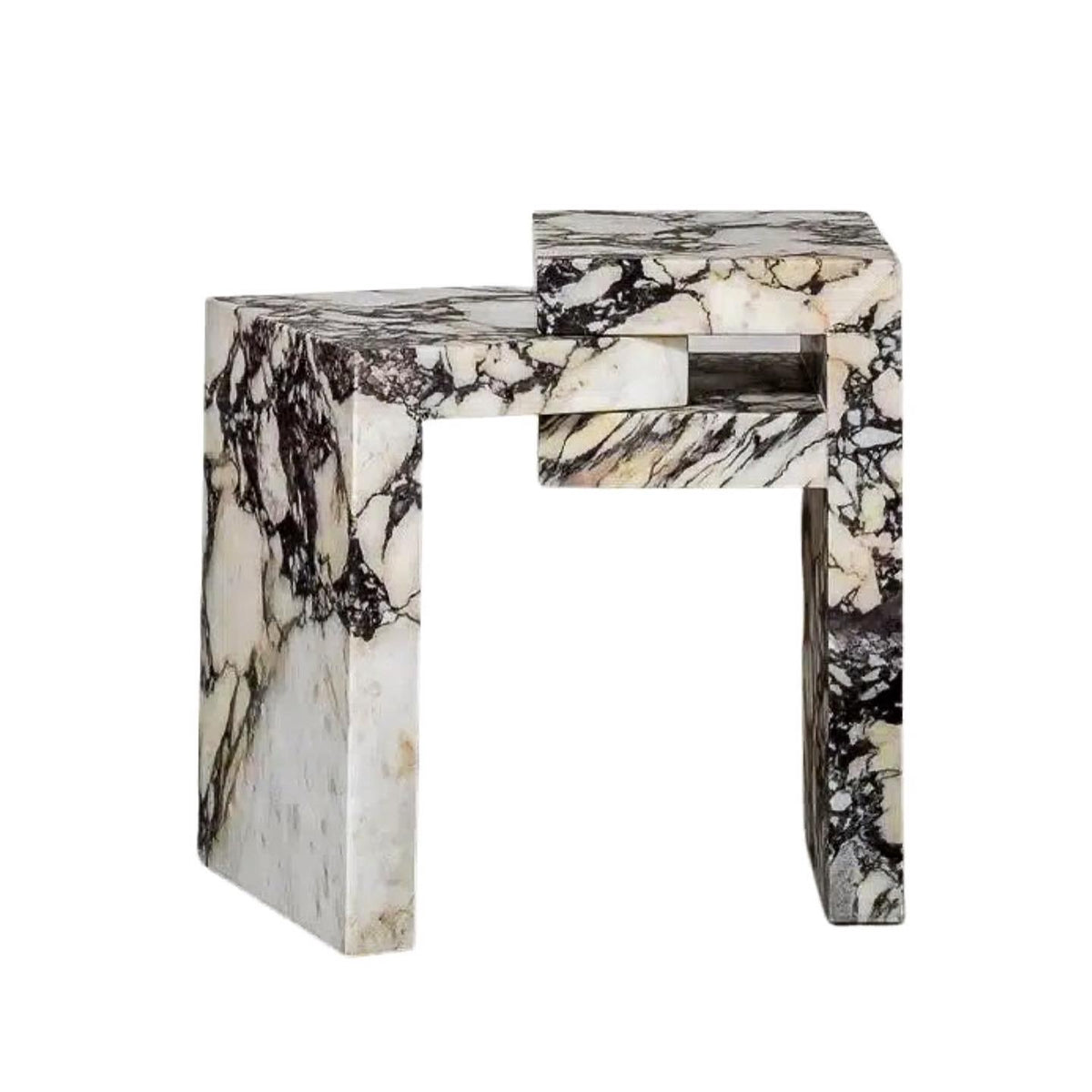 You&me Interlock Calacatta Viola end table – Jeffsfurniture