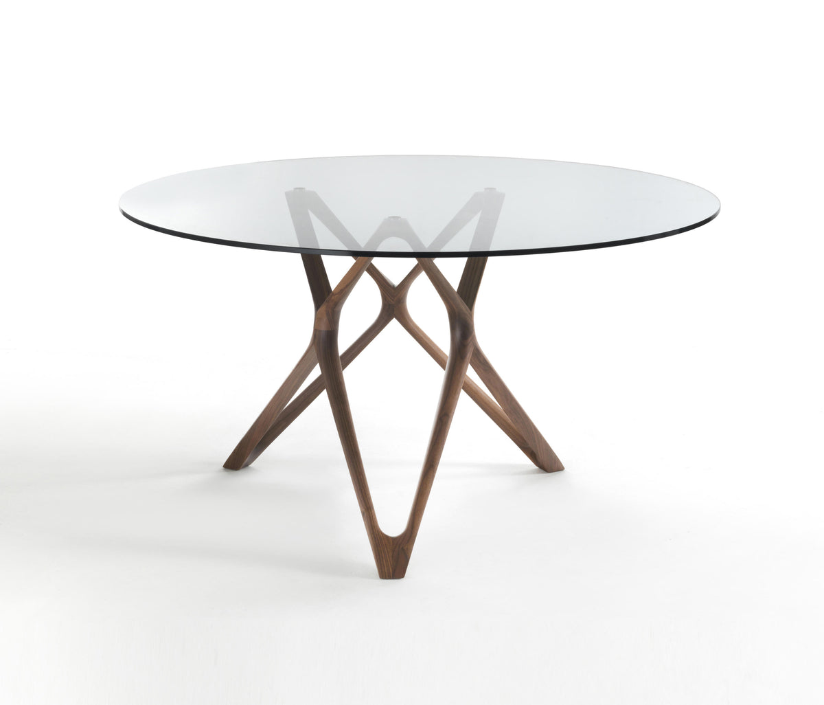 Circe walnut Glass Round Dining Table – Jeffsfurniture